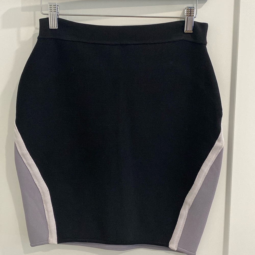 Bebe Color Block Bandage Mini Skirt |Size Large - image 1